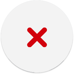 Error icon represented by a red "X"